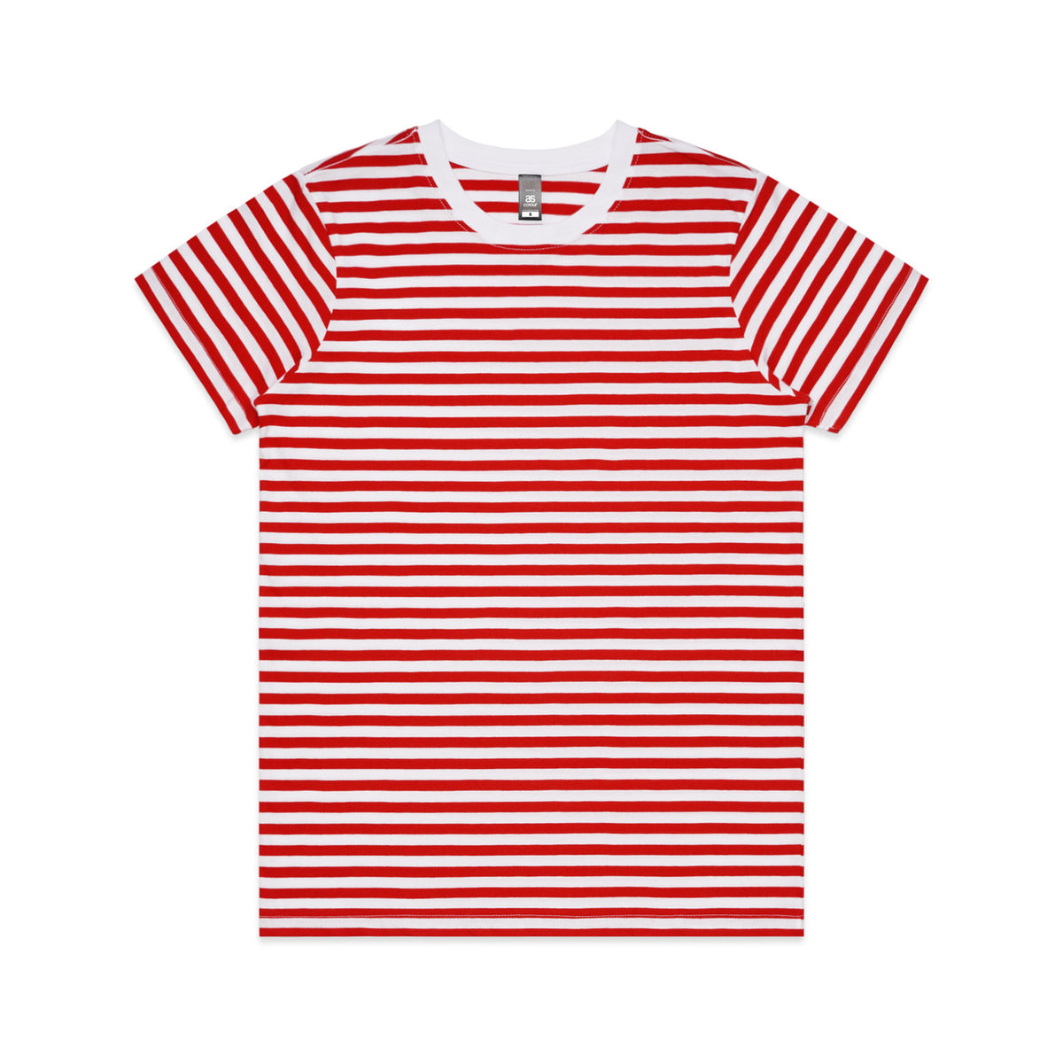 4037 maple stripe tee white/red