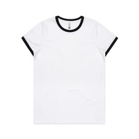 4053 wos ringer tee white/black