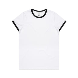 4053 wos ringer tee white/black
