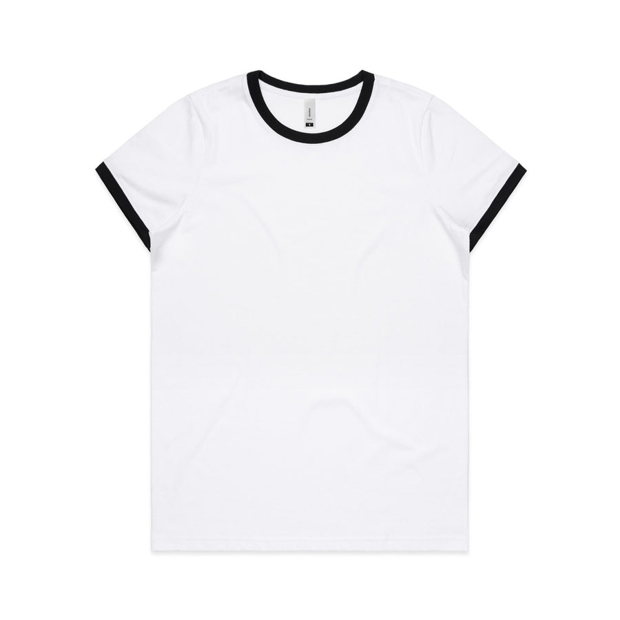 4053 wos ringer tee white/black