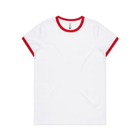 4053 wos ringer tee white/red