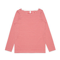 4061 wos bowery stripe ls tee natural/red