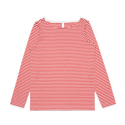 4061 wos bowery stripe ls tee natural/red