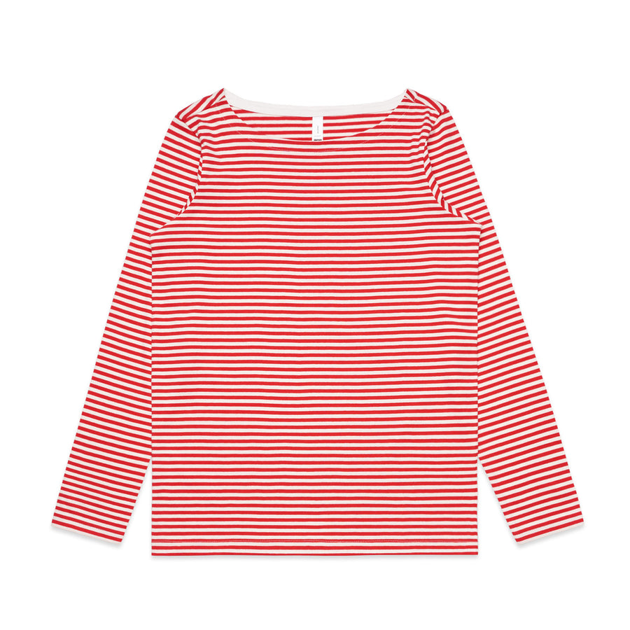4061 wos bowery stripe ls tee natural/red