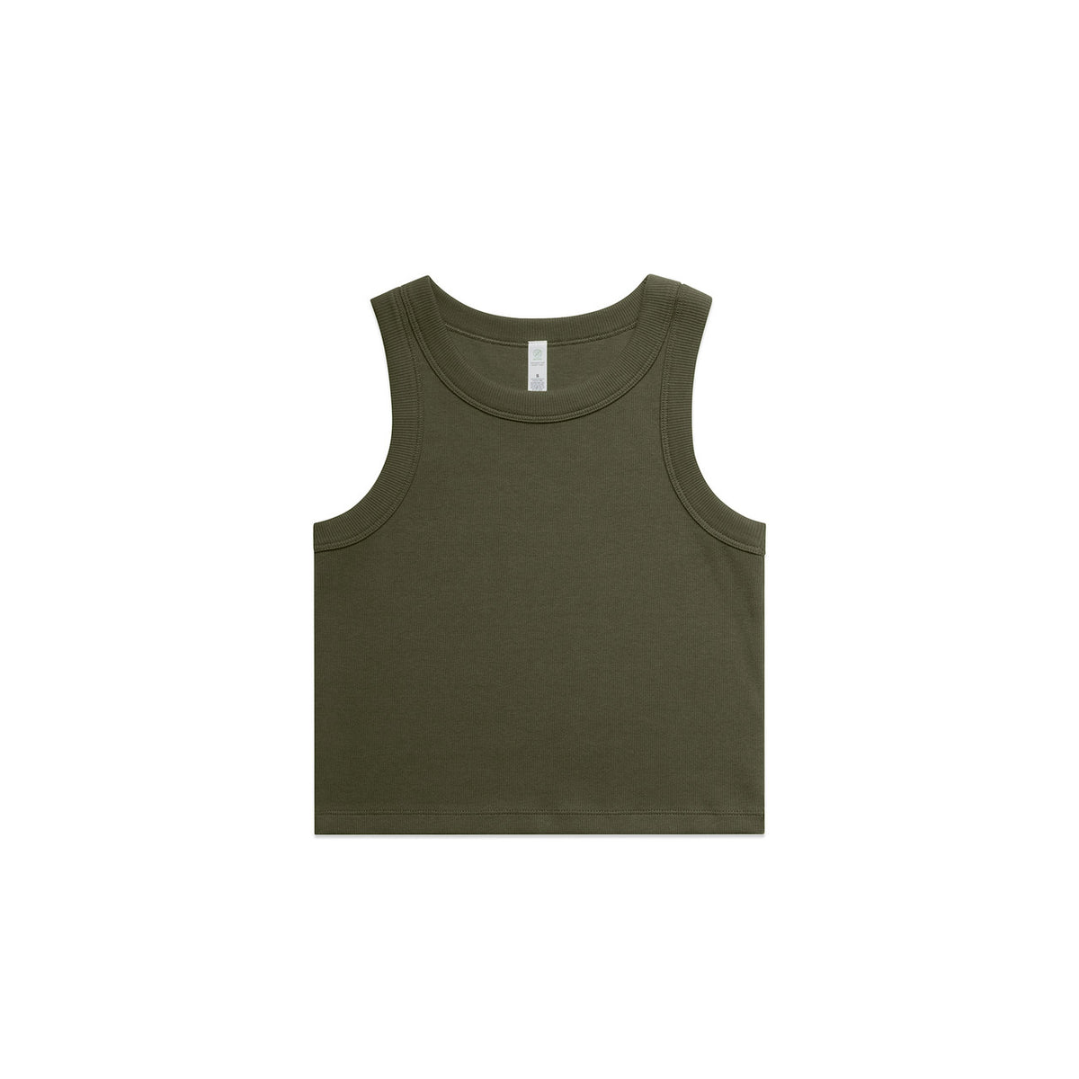 4064g organic rib crop tank army
