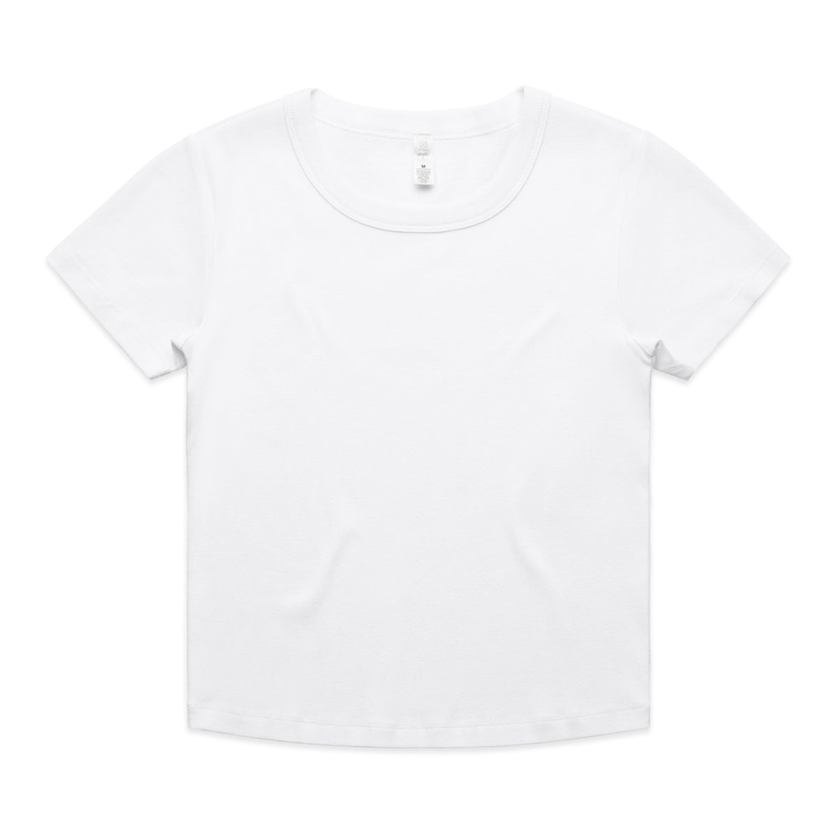 4074 organic rib baby tee white
