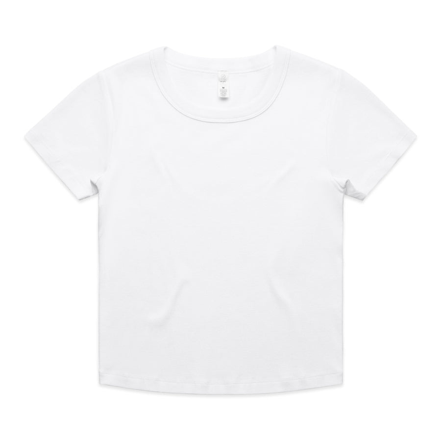 4074 organic rib baby tee white
