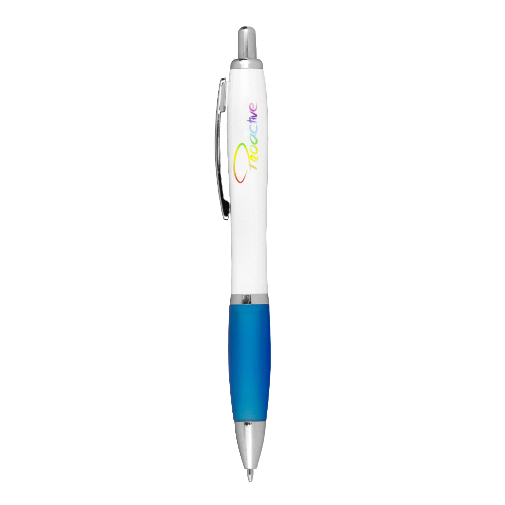 Nash Ballpoint Pen w/ White Barrel & Coloured Grip