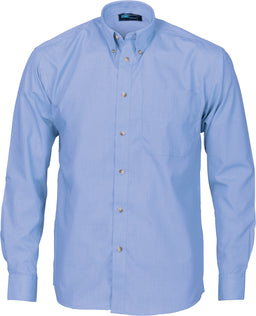 Polyester Cotton Chambray Business Shirt - Long Sleeve