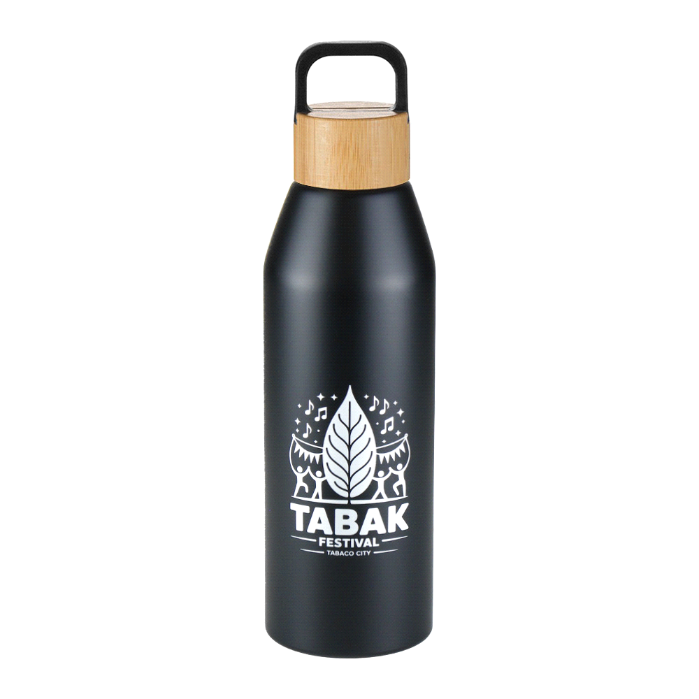 Aspen Recycled Bottle with Bamboo Lid - 1L