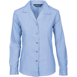 Ladies Revere Collar Mini (Check) Houndstooth B.Shirt - long sleeve