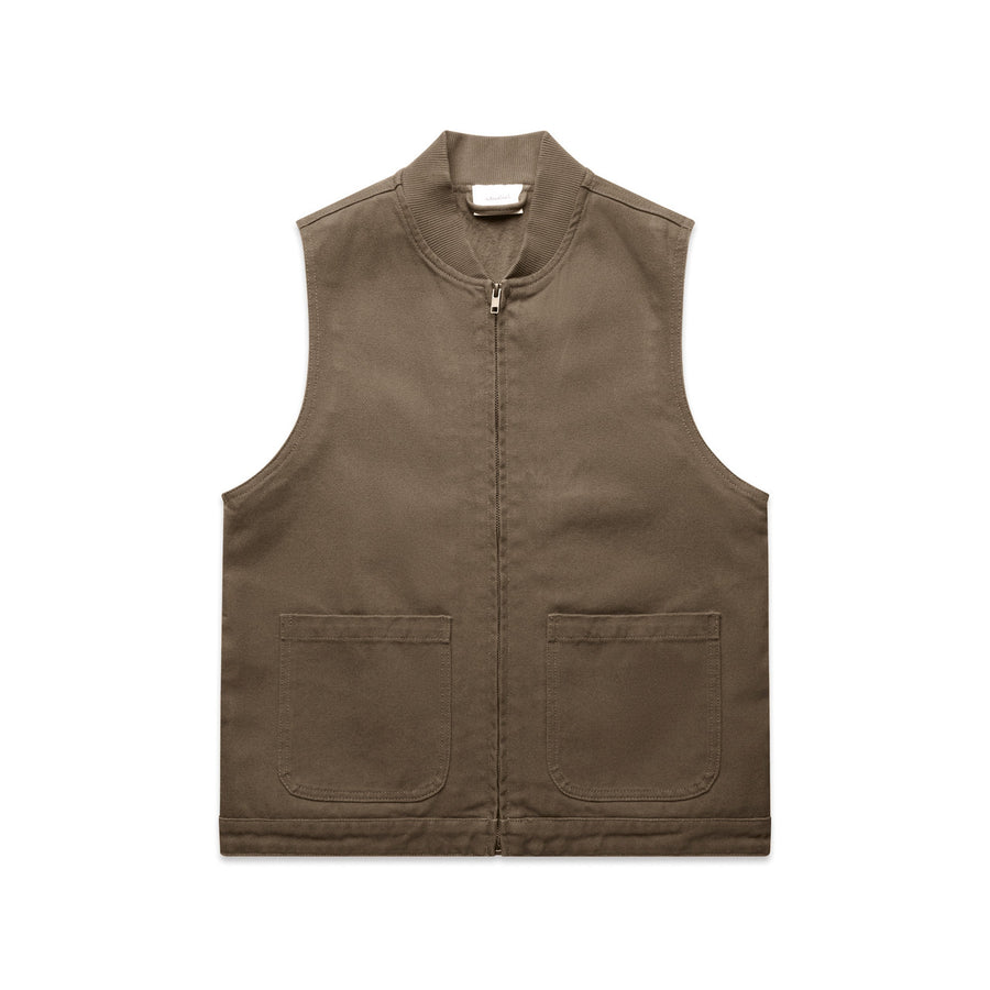 4528 wos canvas heavy vest walnut