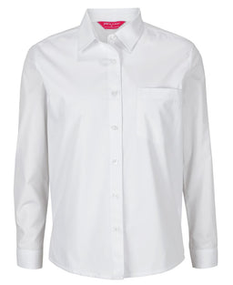 JB's LADIES L/S DOUBLE LAYERED SHIRT WHITE