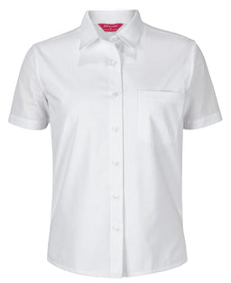 JB's LADIES S/S DOUBLE LAYERED SHIRT WHITE