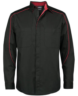 PODIUM L/S INDUSTRY SHIRT BLACK/RED - XS