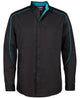 PODIUM L/S INDUSTRY SHIRT BLACK/RED - XS
