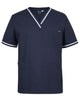 JB's CONTRAST UNISEX SCRUBS TOP NAVY/AQUA - XS