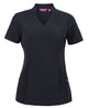 JB's LADIES NU MANDARIN COLLAR SCRUB TOP BLACK