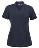 JB's LADIES NU MANDARIN COLLAR SCRUB TOP BLACK