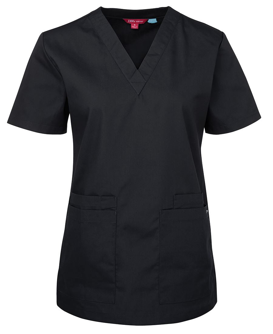 JB's LADIES SCRUBS TOP BLACK