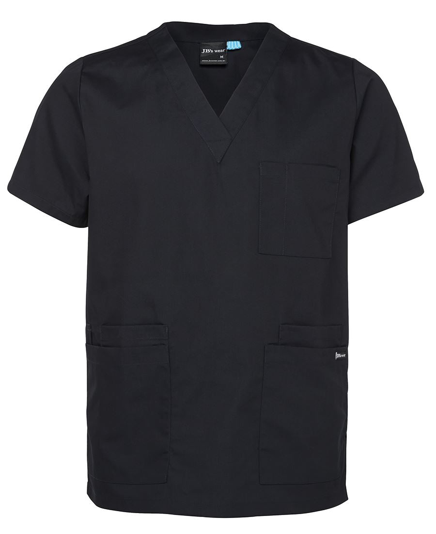JB's UNISEX SCRUBS TOP BLACK - 3XS