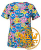 JB's LADIES SCRUB TOP PRINTED CAT