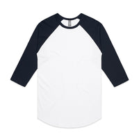 5012 raglan tee white/navy