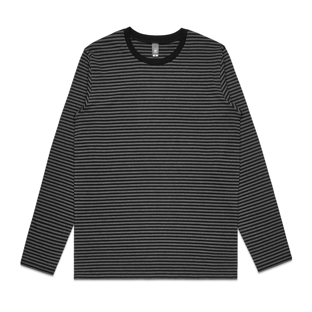 5061 bowery stripe ls tee asphalt marle/black