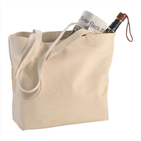 Zippered Cotton Canvas Shopper Tote