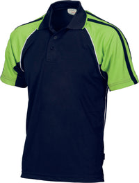 Cool-Breathe Twin Stripe Contrast Raglan Polo