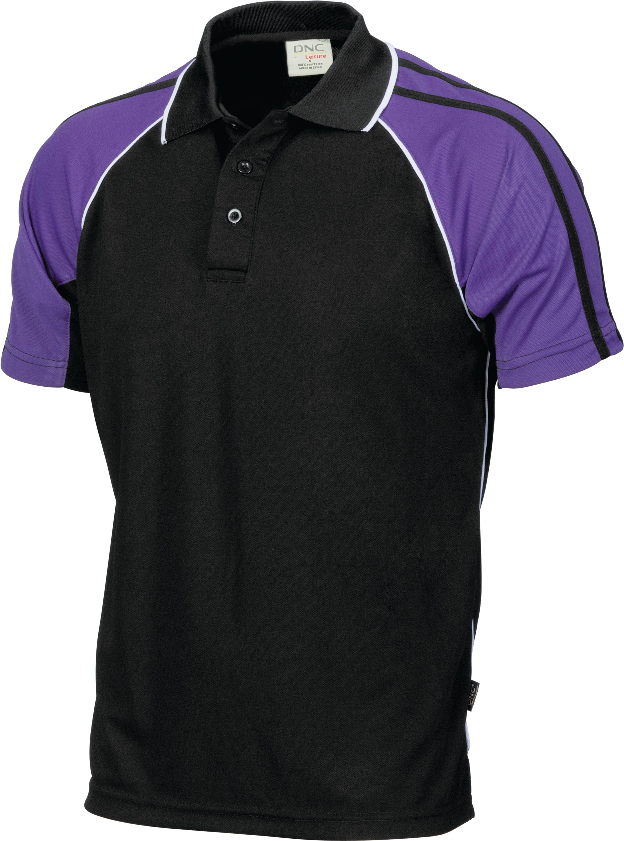 Kids Cool-Breathe Twin Stripe Contrast Raglan Polo