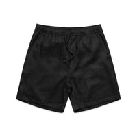 5919 linen shorts black