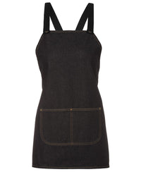 JB's CROSS BACK 65x71 BIB DENIM APRON (WITHOUT STRAP) BLACK