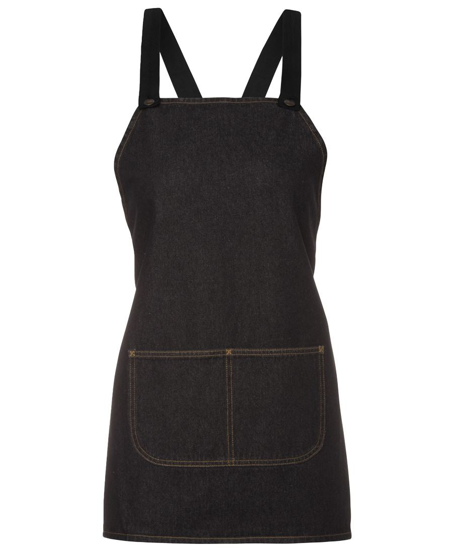 JB's CROSS BACK 65x71 BIB DENIM APRON (WITHOUT STRAP) BLACK