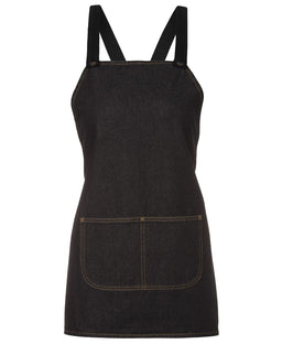 JB's CROSS BACK 65x71 BIB DENIM APRON (WITHOUT STRAP) BLACK