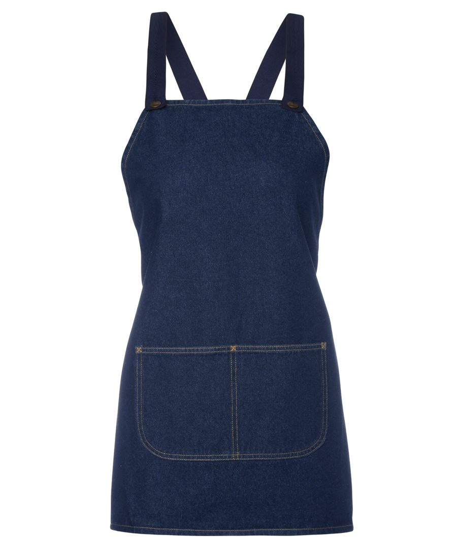 JB's CROSS BACK 65x71 BIB DENIM APRON (WITHOUT STRAP) BLACK