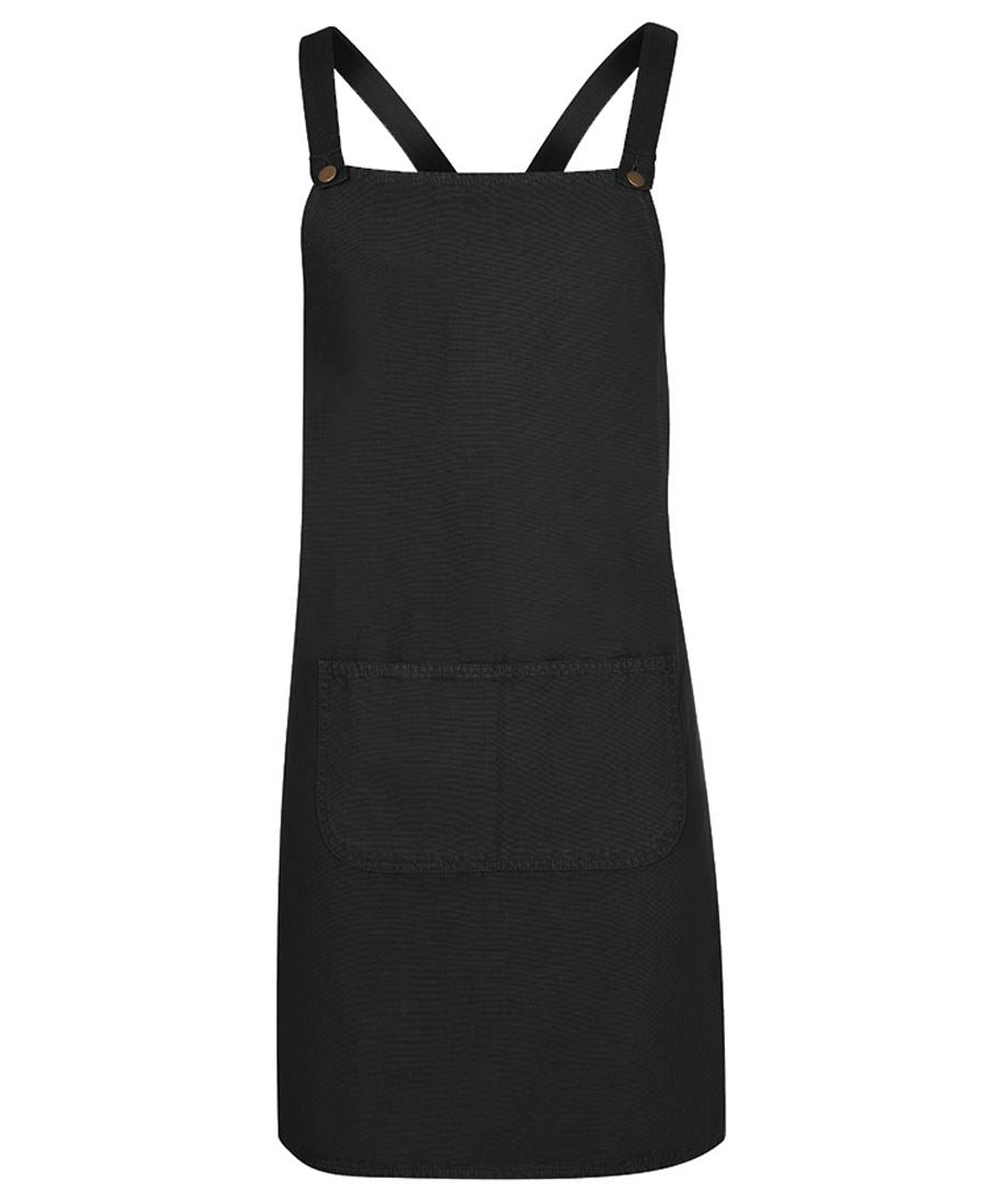 JB's CROSS BACK CANVAS APRON (WITHOUT STRAP) BLACK