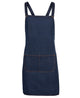 JB's CROSS BACK DENIM APRON (WITHOUT STRAP) BLACK