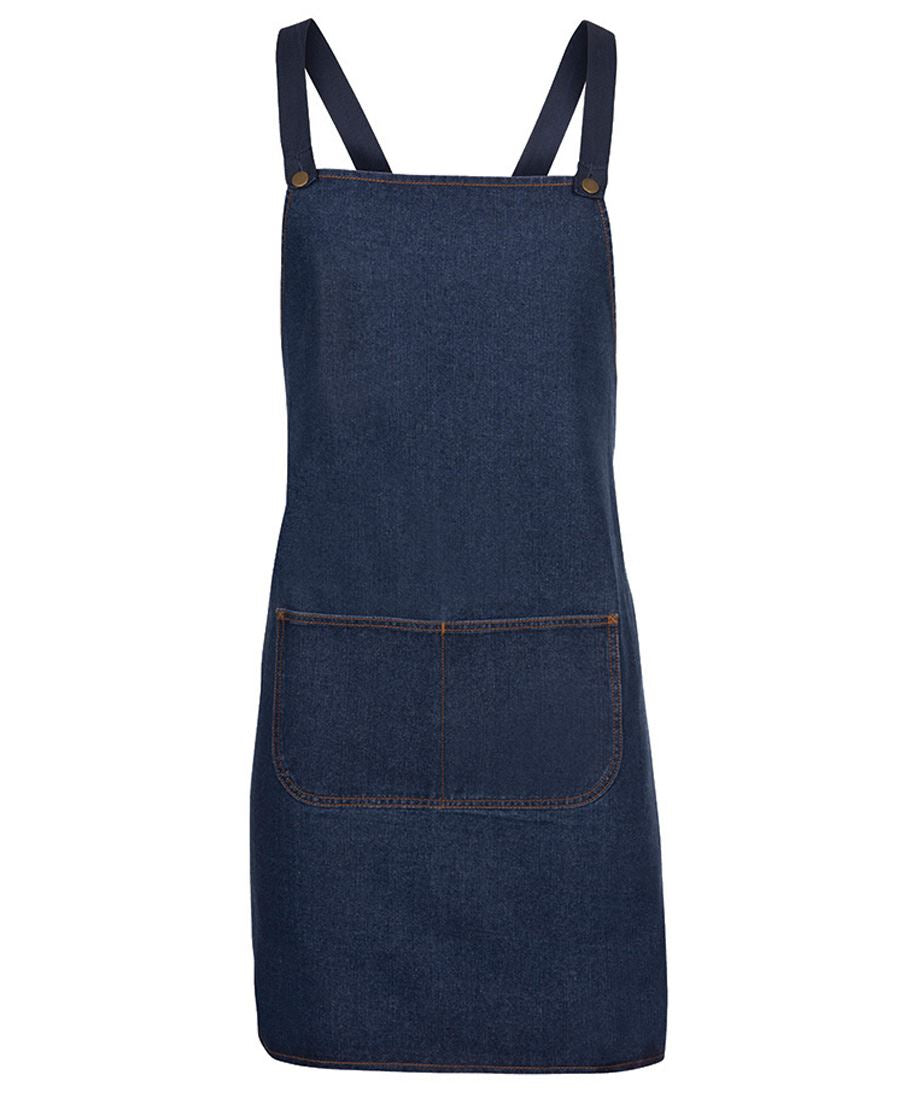 JB's CROSS BACK DENIM APRON (WITHOUT STRAP) BLACK