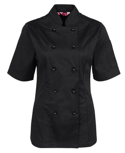 JB's LADIES S/S CHEF'S JACKET BLACK
