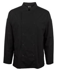 JB's L/S SNAP BUTTON CHEFS JACKET BLACK-3XS
