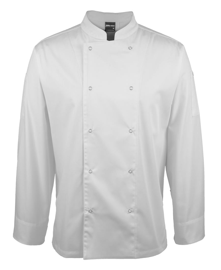 JB's L/S SNAP BUTTON CHEFS JACKET BLACK-3XS