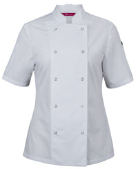 JB's LADIES S/S SNAP BUTTON CHEFS JACKET BLACK