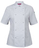 JB's LADIES S/S SNAP BUTTON CHEFS JACKET BLACK