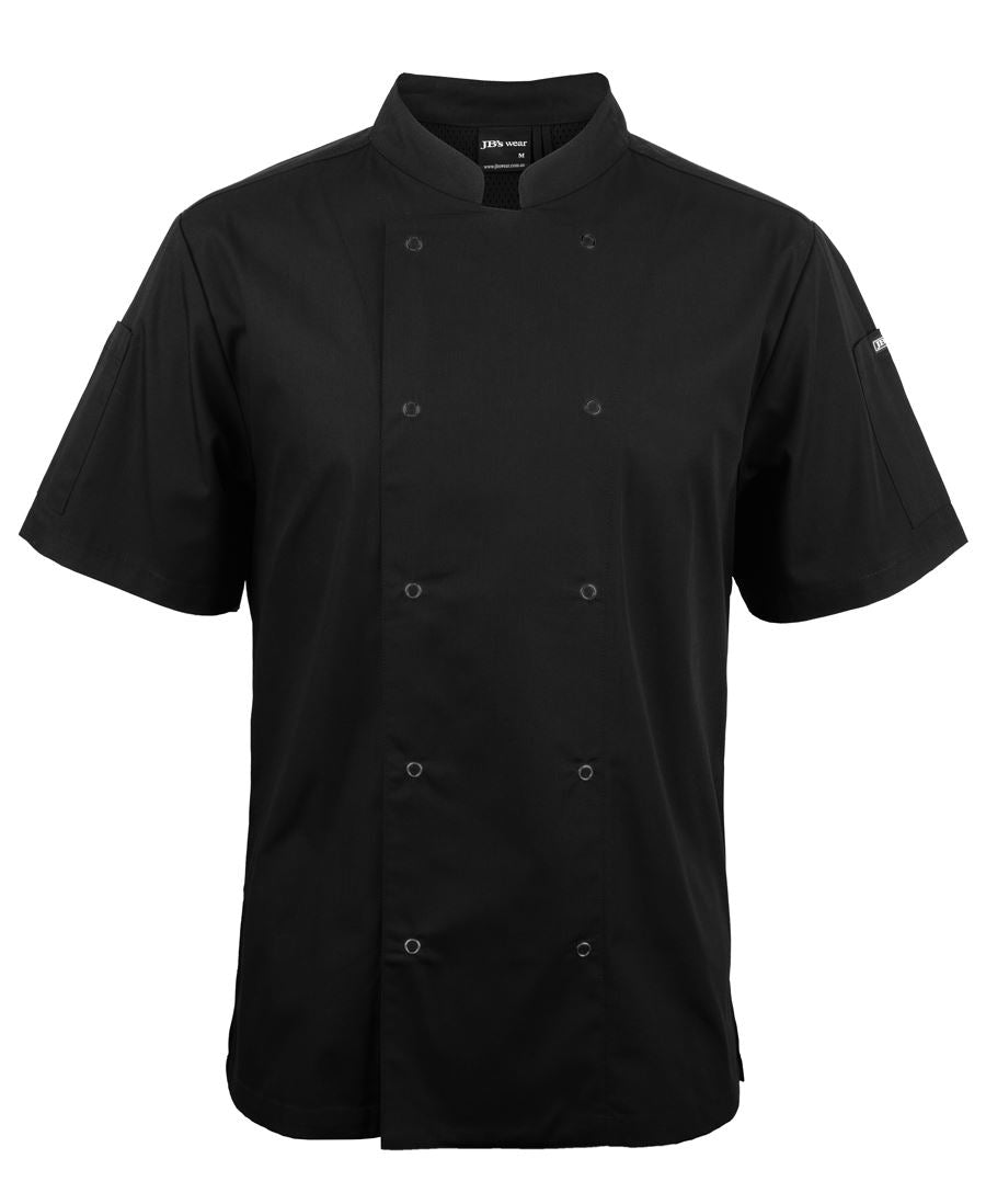 JB's S/S SNAP BUTTON CHEFS JACKET BLACK-3XS