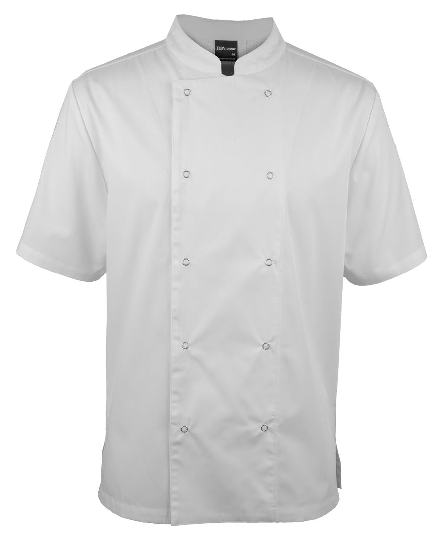 JB's S/S SNAP BUTTON CHEFS JACKET BLACK-3XS