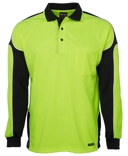 JB's HV 4602.1 L/S ARM PANEL POLO LIME/BLACK-2XS