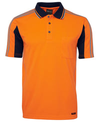 JB's HV 4602.1 S/S ARM TAPE POLO LIME/NAVY-2XS