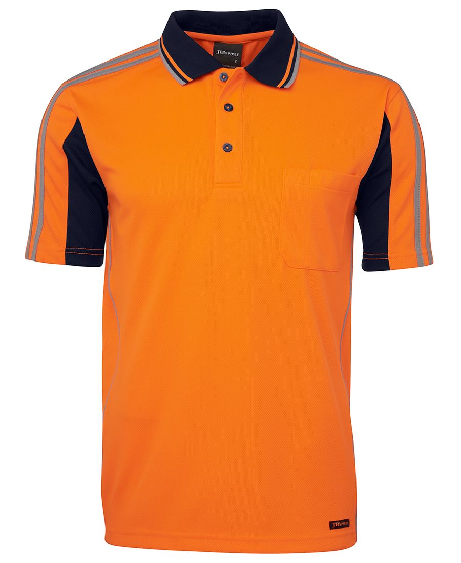 JB's HV 4602.1 S/S ARM TAPE POLO LIME/NAVY-2XS