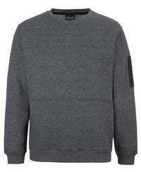 JB's 350 PREMIUM TRADE CREW NECK FLEECE CHAR MARLE/BLACK-2XS